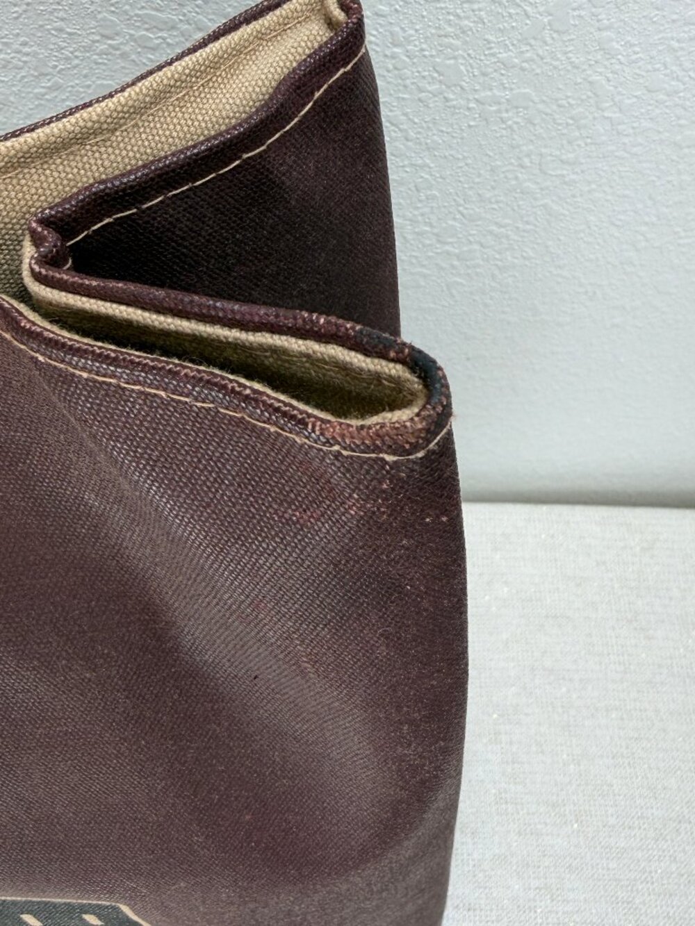 Vintage BONNIE CASHIN Tote for D Klein, tan + brown canvas, very rare, 1977, GVC - Picture 14 of 16